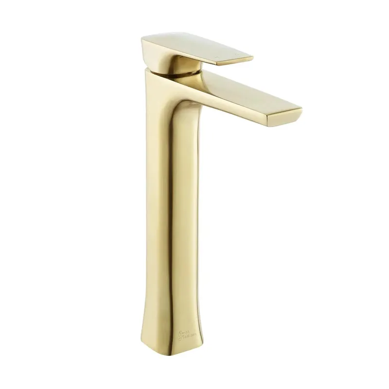 Best Price Swiss Madison Monaco 11" Brushed Gold Single Hole Bathroom Faucet With Flow Rate of 1.2 GPM
