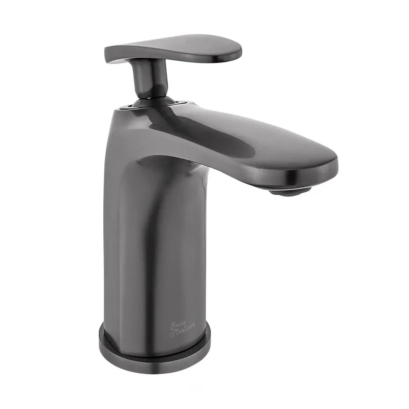 Bulk Order Swiss Madison Sublime 7" Gunmetal Gray Single Hole Bathroom Faucet With Flow Rate of 1.2 GPM