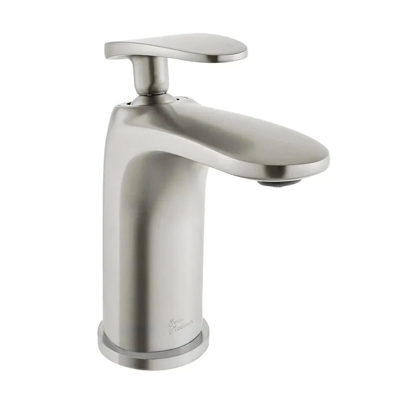 Swiss Madison Sublime 7" Brushed Nickel Single Hole Bathroom Faucet With Flow Rate of 1.2 GPM Direct From Factory