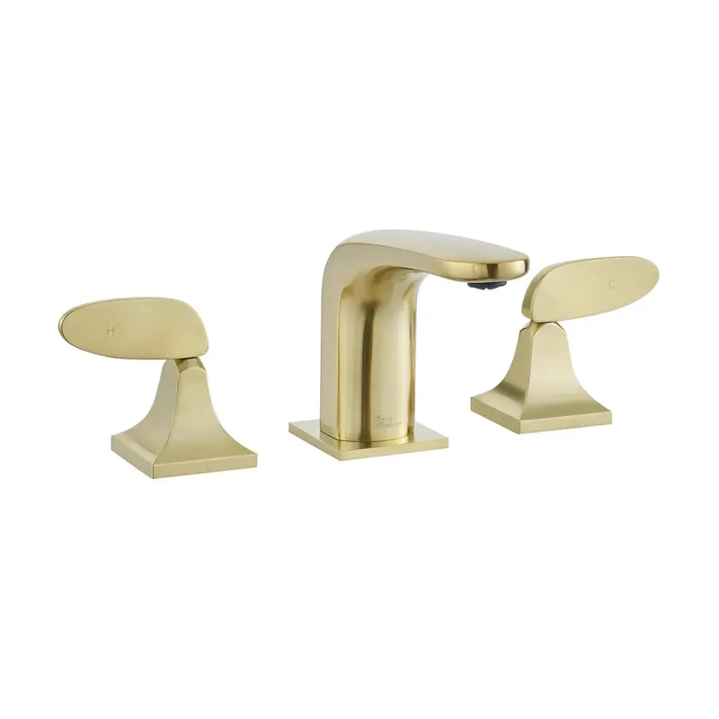 Popular Swiss Madison Château 8" Brushed Gold Widespread Bathroom Faucet With Flow Rate of 1.2 GPM
