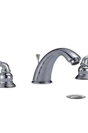 Modern Pelican Int'l Cascade Series PL-8303 Three Hole Bathroom Faucet In Chrome Finish