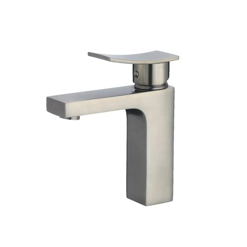 Pelican Int'l Cascade Series PL-8142 Single Hole Bathroom Faucet In Brushed Nickel Finish Warranty Included