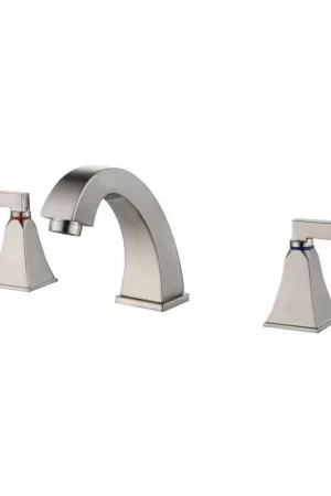 Viral Ratel 3-Hole Brushed Nickel Widespread Bathroom Faucet
