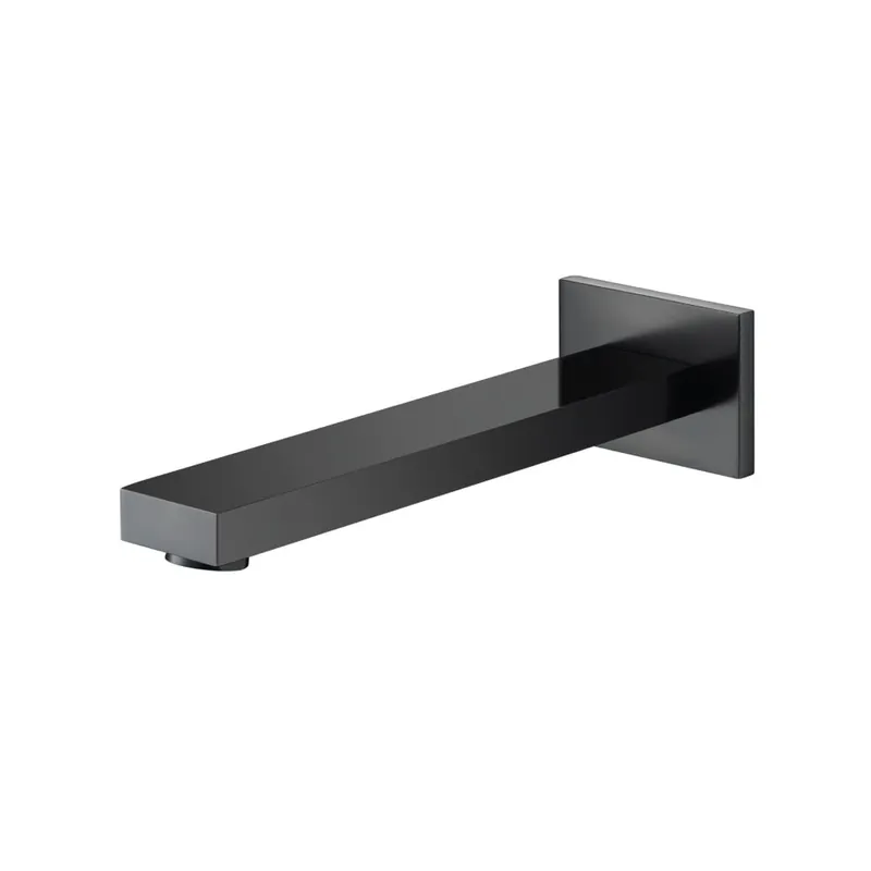 Flusso Faucets Serie 160 7" Single-Hole Matte Black Solid Brass Wall-Mounted Non-Diverting Bathtub Spout Certified