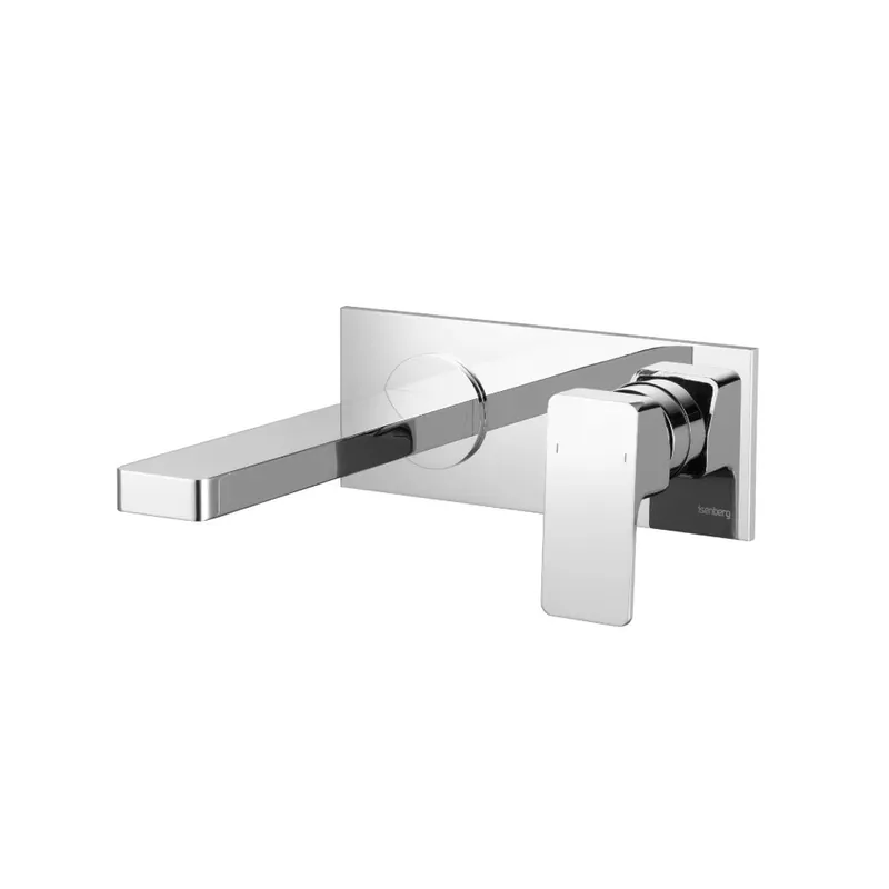 Flusso Faucets Serie 196 9" Two-Hole Polished Nickel PVD Wall-Mounted Bathroom Sink Faucet With Rough In Valve Today Only