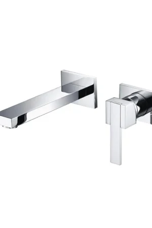 Editor’s Pick Flusso Faucets Serie 150 7" Two-Hole Chrome Wall-Mounted Bathroom Sink Faucet With Rough In Valve