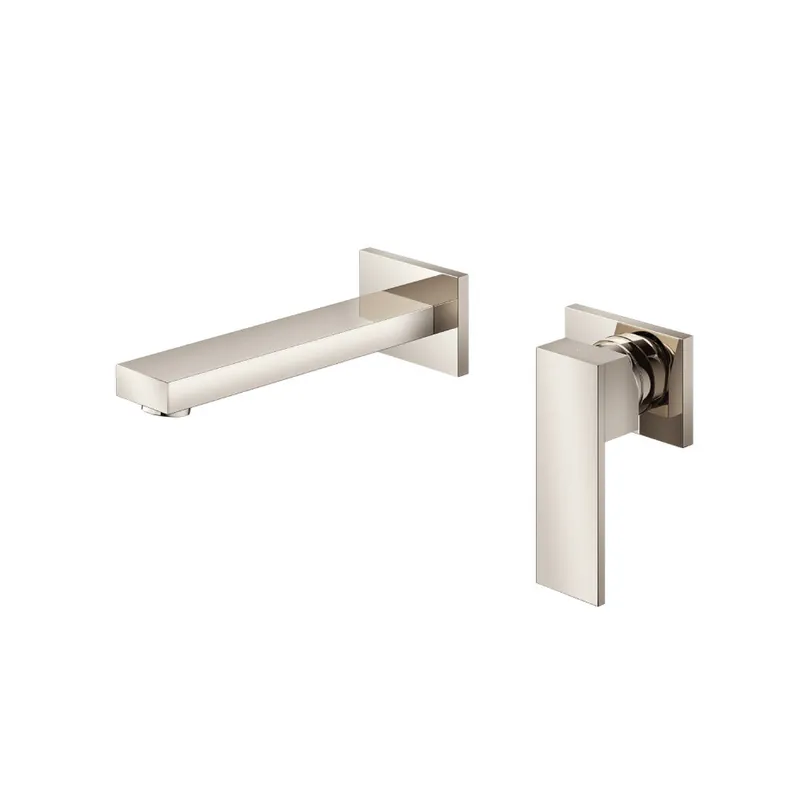 Flusso Faucets Serie 160 7" Two-Hole Polished Nickel PVD Wall-Mounted Bathroom Sink Faucet With Rough In Valve Factory Price