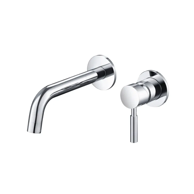 Flusso Faucets Serie 100 6" Two-Hole Satin Brass PVD Wall-Mounted Bathroom Sink Faucet With Rough In Valve Authentic