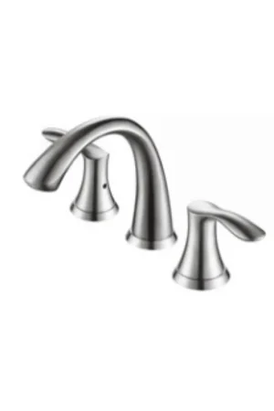 Ratel 16" 3-Hole Brushed Nickel Widespread Bathroom Faucet Crafted