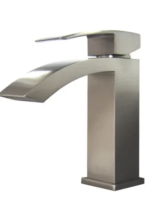 Ratel 7" Single-Hole Brushed Nickel Bathroom Sink Faucet With Curved Spout Bulk Order