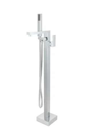 Bellaterra Home 39" Single-Handle Floor-Mount Freestanding Polished Chrome Bathtub Faucet With Hand Shower Brand New