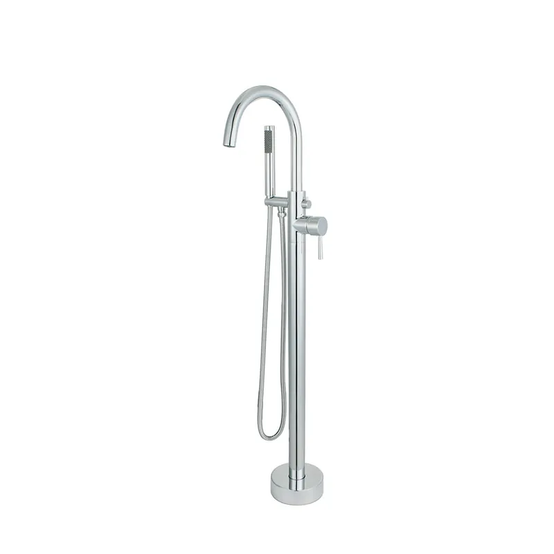 Bellaterra Home 45" Single-Handle Floor-Mount Freestanding Polished Chrome Bathtub Faucet With Hand Shower Flash Sale