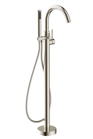 ANZZI Coral Series 2-Handle Brushed Nickel Clawfoot Tub Faucet With Euro-Grip Handheld Sprayer Handmade