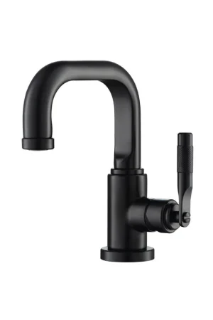 Factory Price Flusso Faucets Serie 250 8" Single-Hole Matte Black Deck-Mounted Bathroom Sink Faucet With Pop-Up Drain