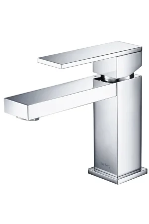 Buy Today Flusso Faucets Serie 160 6" Single-Hole Brushed Nickel PVD Deck-Mounted Bathroom Sink Faucet With Pop-Up Drain