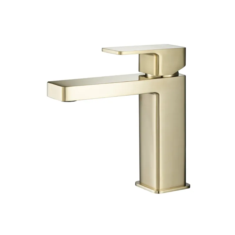 Flusso Faucets Serie 196 7" Single-Hole Satin Brass PVD Deck-Mounted Bathroom Sink Faucet With Pop-Up Drain and Adjustable Hot Limit Safety Stop Buy Today