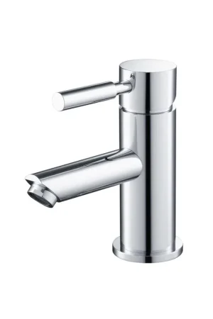 Top Rated Flusso Faucets Serie 100 6" Single-Hole Brushed Nickel PVD Deck-Mounted Bathroom Sink Faucet With Pop-Up Drain