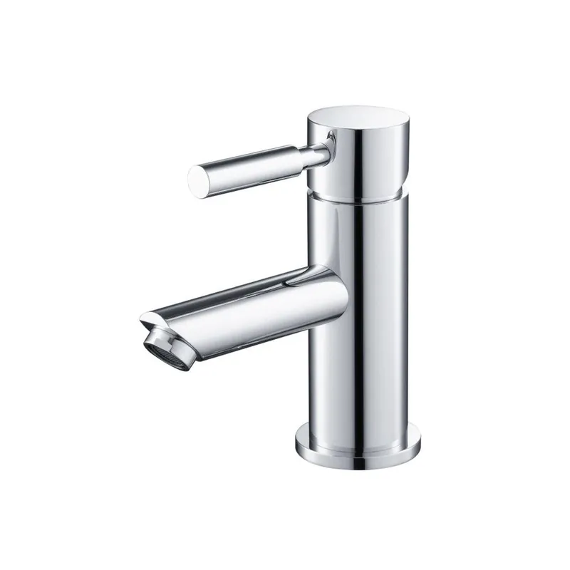 Top Rated Flusso Faucets Serie 100 6" Single-Hole Brushed Nickel PVD Deck-Mounted Bathroom Sink Faucet With Pop-Up Drain