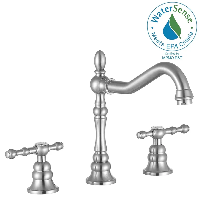 Bargain ANZZI Highland Series 6" Widespread Brushed Nickel Bathroom Sink Faucet