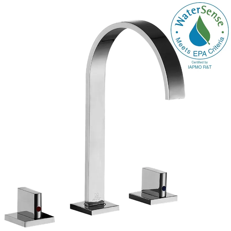 Limited Edition ANZZI Sabre Series 7" Widespread Polished Chrome High-Arc Bathroom Sink Faucet