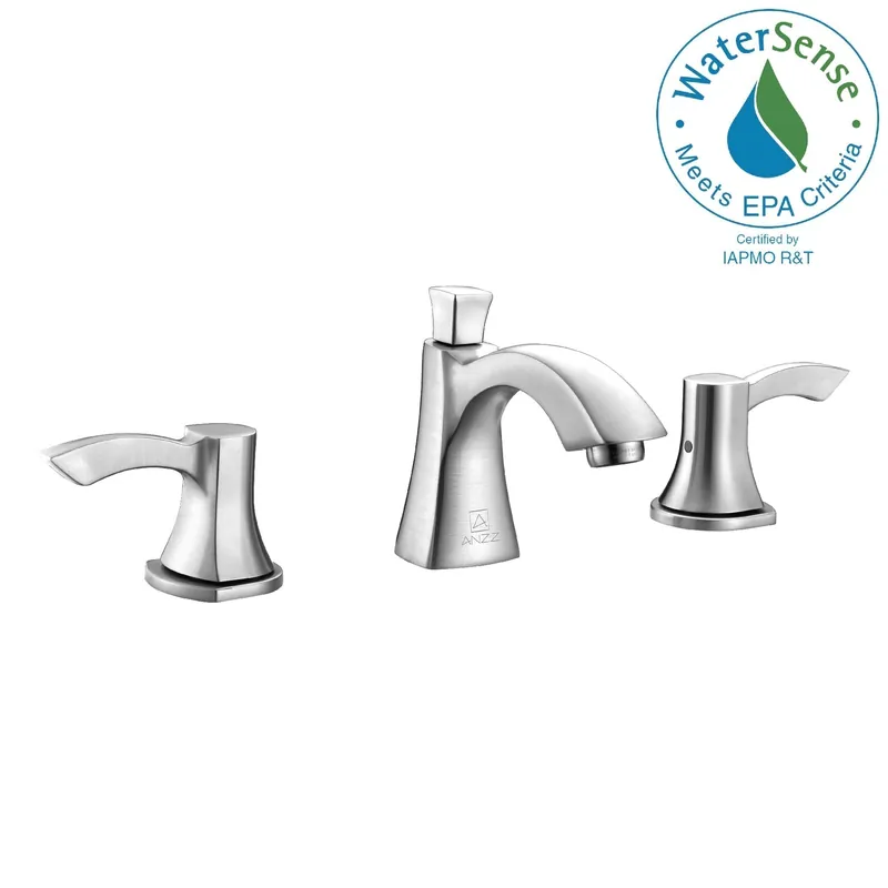 ANZZI Sonata Series 3" Widespread Brushed Nickel Mid-Arc Bathroom Sink Faucet Sale