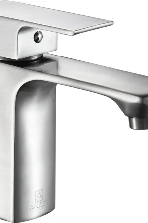 Viral ANZZI Promenade Series 4" Single Hole Brushed Nickel Bathroom Sink Faucet