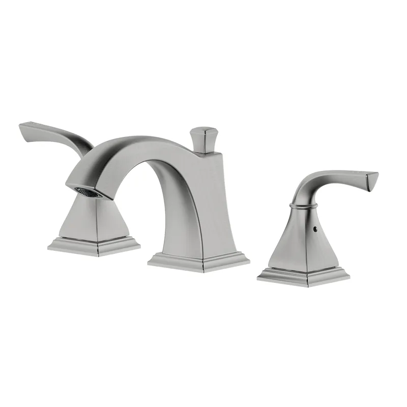 Trending Bellaterra Home Kaden 4" Double-Handle Widespread Brushed Nickel Bathroom Sink Faucet With Drain Assembly