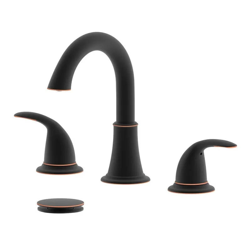 Genuine Bellaterra Home Karmel 7" Double-Handle Widespread Oil Rubbed Bronze Bathroom Sink Faucet With Drain Assembly