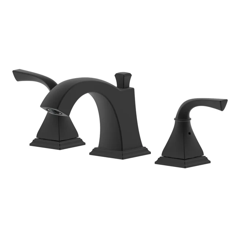 Bellaterra Home Kaden 4" Double-Handle Widespread Matte Black Bathroom Sink Faucet With Drain Assembly Instant Buy