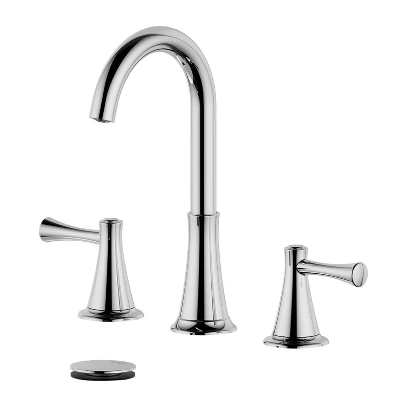 Bellaterra Home Kassel 7" Double-Handle Widespread Polished Chrome Bathroom Sink Faucet With Overflow Drain Assembly Free Shipping