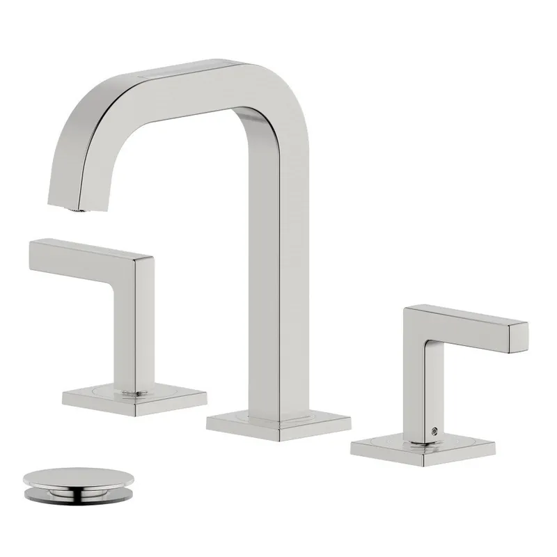 Bellaterra Home Kiel 7" Double-Handle Widespread Brushed Nickel Bathroom Sink Faucet With Overflow Drain Assembly Budget
