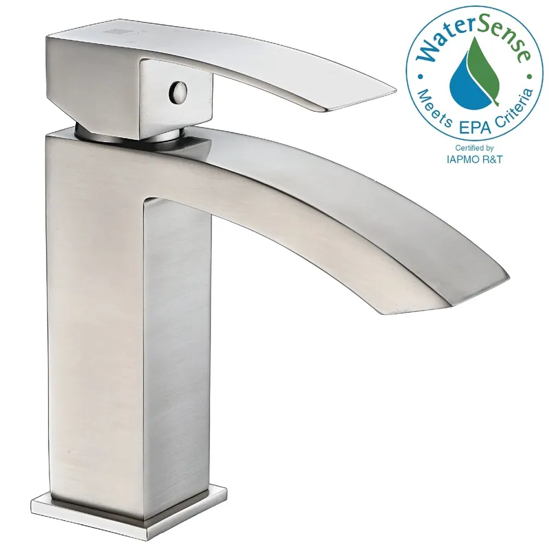 Fast Shipping ANZZI Revere Series 4" Single Hole Brushed Nickel Low-Arc Bathroom Sink Faucet
