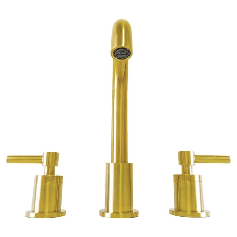 Bellaterra Home Faenza 10" Double-Handle Widespread Gold Bathroom Faucet With Overflow Drain Assembly Get Yours