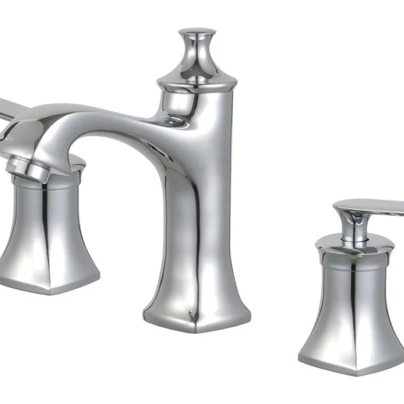 Bellaterra Home Aversa 6" Double-Handle Widespread Polished Chrome Bathroom Faucet With Overflow Drain Assembly Cheap