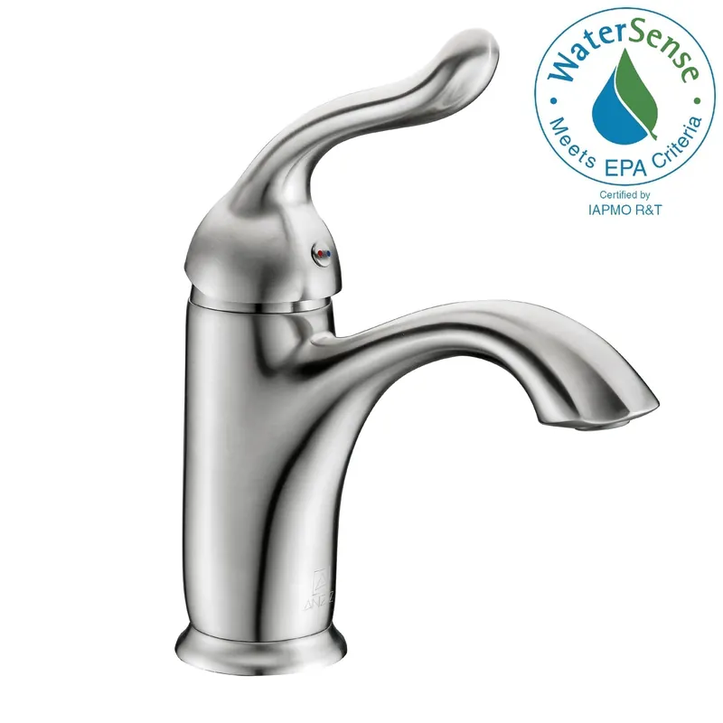 Secure Checkout ANZZI Arc Series 4" Single Hole Brushed Nickel Low-Arc Bathroom Sink Faucet