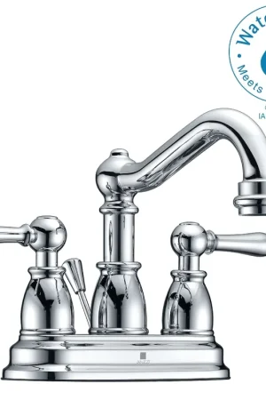 ANZZI Edge Series 4" Centerset Polished Chrome Mid-Arc Bathroom Sink Faucet In Demand