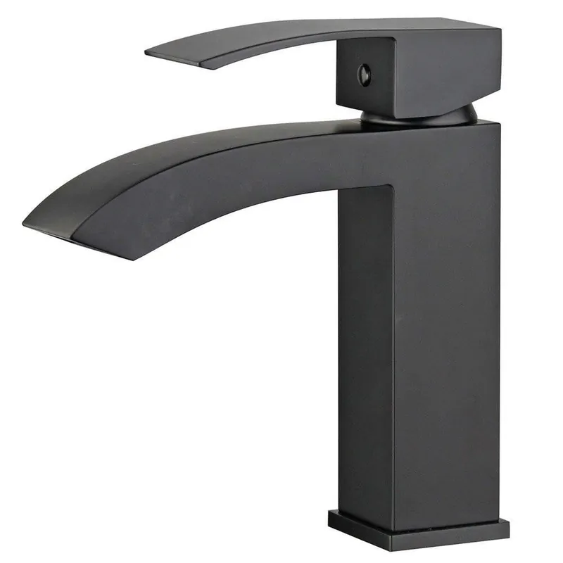 Free Delivery Bellaterra Home Cordoba 7" Single-Hole and Single Handle New Black Bathroom Faucet With Overflow Drain