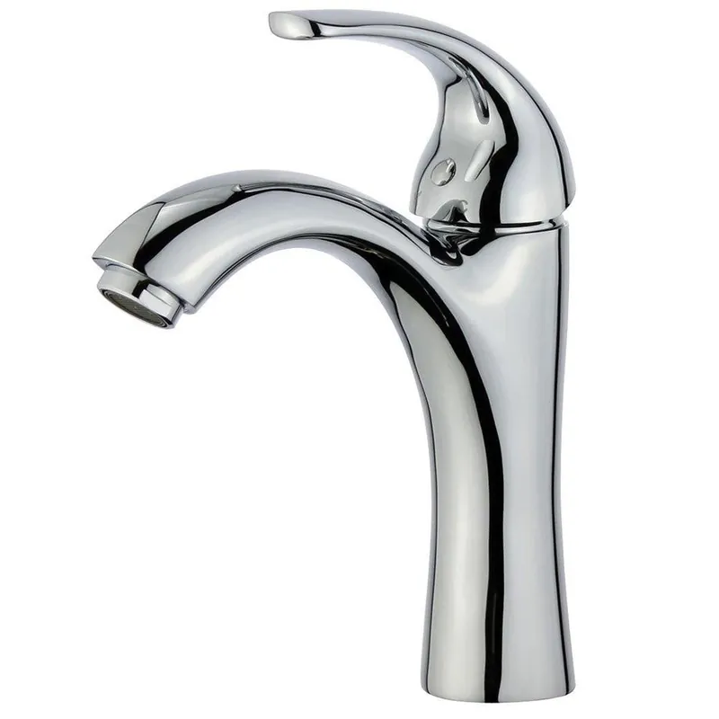 Shop Now Bellaterra Home Seville 8" Single-Hole and Single Handle Polished Chrome Bathroom Faucet With Overflow Drain
