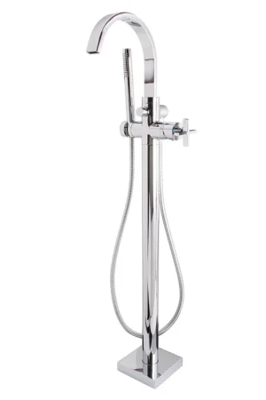 Buy Online Speakman Lura 6.0 GPM Freestanding Cross Handles Polished Chrome Roman Tub Faucet With Handshower