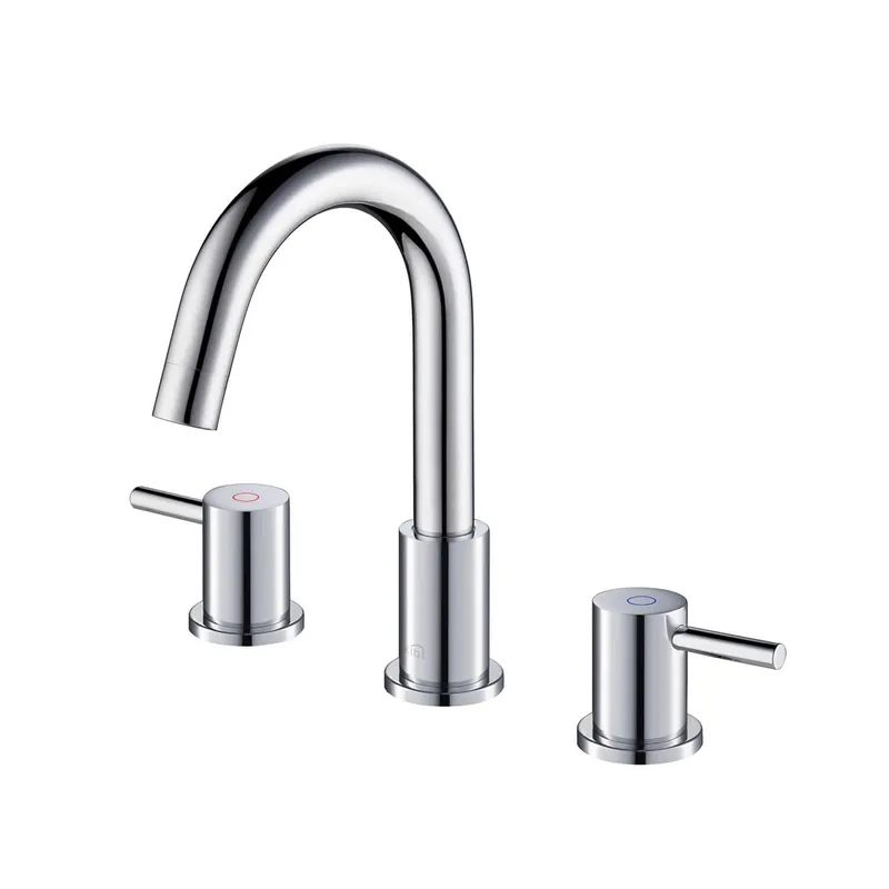 KIBI Circular 8" Widespread 2-Handle Chrome Solid Brass Bathroom Sink Faucet With Pop-Up Drain Save Now