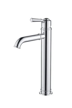 KIBI Victorian Single Handle Chrome Solid Brass Bathroom Vanity Vessel Sink Faucet Viral