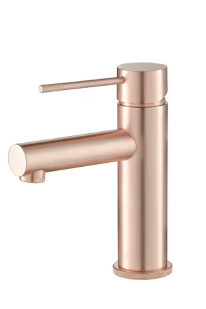 Handmade KIBI Circular X Single Handle Rose Gold Solid Brass Bathroom Vanity Sink Faucet