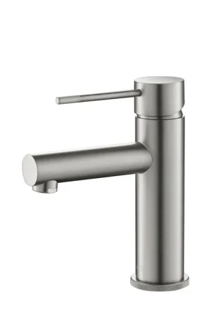 Wholesale KIBI Circular X Single Handle Brushed Nickel Solid Brass Bathroom Vanity Sink Faucet