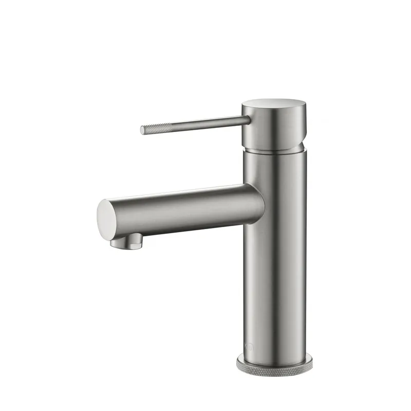 Wholesale KIBI Circular X Single Handle Brushed Nickel Solid Brass Bathroom Vanity Sink Faucet