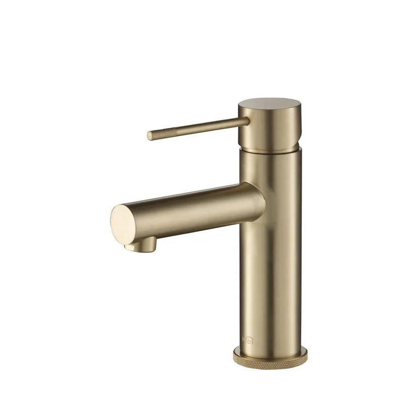 Hot Picks KIBI Circular X Single Handle Brushed Gold Solid Brass Bathroom Vanity Sink Faucet