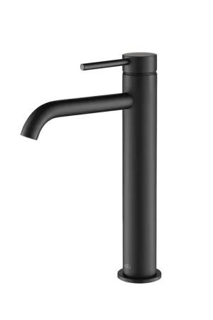 KIBI Circular Single Handle Matte Black Solid Brass Bathroom Vessel Sink Faucet Weekend Sale