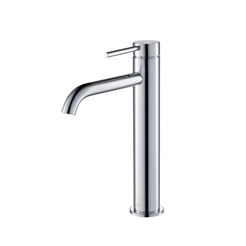 KIBI Circular Single Handle Chrome Solid Brass Bathroom Vessel Sink Faucet Limited Offer