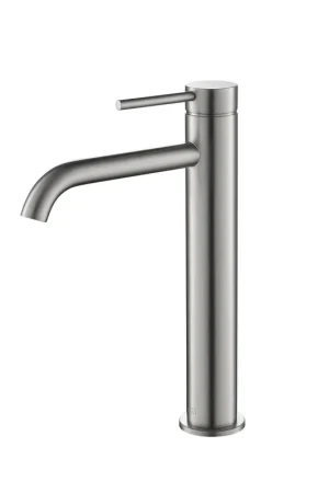 KIBI Circular Single Handle Brushed Nickel Solid Brass Bathroom Vessel Sink Faucet Place Order