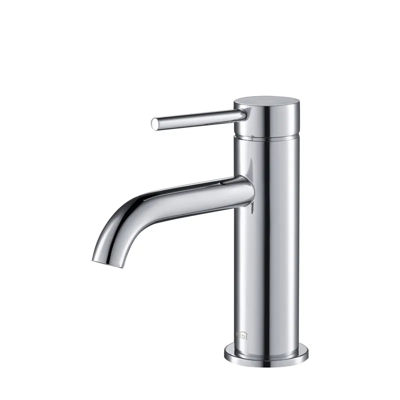Markdown KIBI Circular Single Handle Chrome Solid Brass Bathroom Sink Faucet