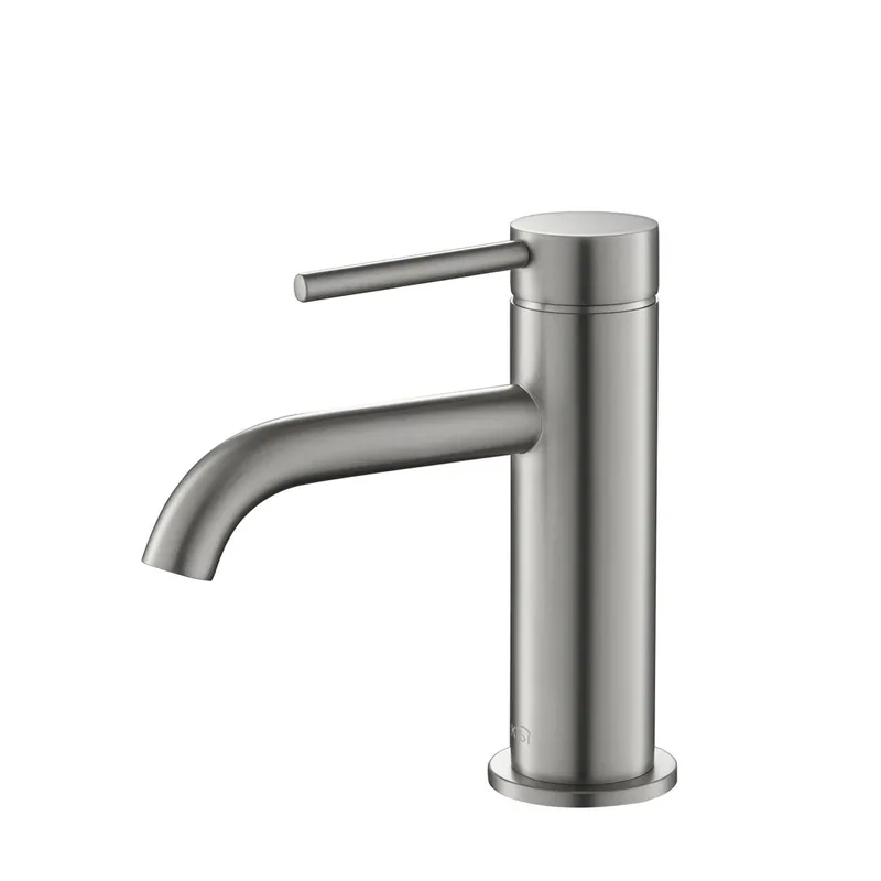 Clearance KIBI Circular Single Handle Brushed Nickel Solid Brass Bathroom Sink Faucet